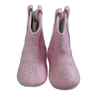 MaMTaKoN Pink Genuine Leather Cowboy Boots Size 6-12 Months